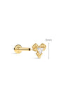 Kosiner Jewelry KOSINER Hand Hammered 14K Solid Gold Heart Flat Back Stud