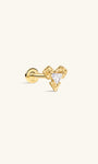 Kosiner Jewelry KOSINER Hand Hammered 14K Solid Gold Heart Flat Back Stud