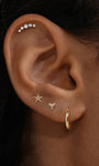Kosiner Jewelry KOSINER Hand Hammered 14K Solid Gold Heart Flat Back Stud