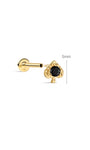 Kosiner Jewelry KOSINER Hand Hammered 14K Solid Gold Black Spade Flat Back Stud