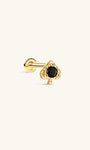 Kosiner Jewelry KOSINER Hand Hammered 14K Solid Gold Black Spade Flat Back Stud