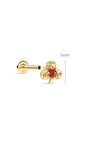 Kosiner Jewelry KOSINER Hand Hammered 14K Solid Gold Red Club Flat Back Stud