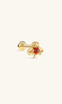 Kosiner Jewelry KOSINER Hand Hammered 14K Solid Gold Red Club Flat Back Stud