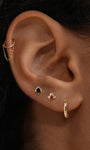 Kosiner Jewelry KOSINER Hand Hammered 14K Solid Gold Red Club Flat Back Stud
