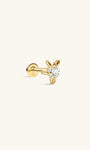 Kosiner Jewelry KOSINER Hand Hammered 14K Solid Gold Four - Prong Flat Back Stud