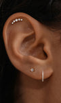 Kosiner Jewelry KOSINER Hand Hammered 14K Solid Gold Four - Prong Flat Back Stud