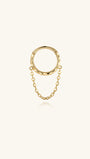 Hand Hammered Curve Chain Hoop  in 14K Solid Gold