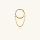Hand Hammered Curve Chain Hoop  in 14K Solid Gold