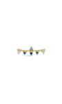 Joias kosiner Color Essentials Curved Turquoise CZ Flatback em ouro maciço 14K