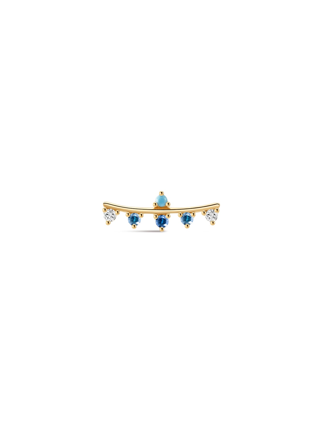 Color Essentials Curved Turquoise CZ Flatback in 14K Solid Gold