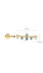 Joias kosiner Color Essentials Curved Turquoise CZ Flatback em ouro maciço 14K