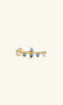 Joias kosiner Color Essentials Curved Turquoise CZ Flatback em ouro maciço 14K