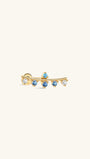 Color Essentials Curved Turquoise CZ Flatback in 14K Solid Gold