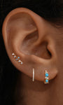 Joias kosiner Color Essentials Curved Turquoise CZ Flatback em ouro maciço 14K