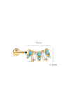 Joias kosiner Color Essentials Baguette Flatback em ouro maciço 14K
