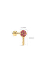 kosiner jewelry Pink Ritual Key Stud – 14K Solid Gold Pink CZ Flatback