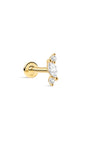 kosiner jewelry The Marquise Trio Flatback in 14K Solid Gold