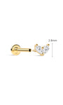 Joias kosiner The Marquise Pear Heart Flatback em ouro maciço 14K