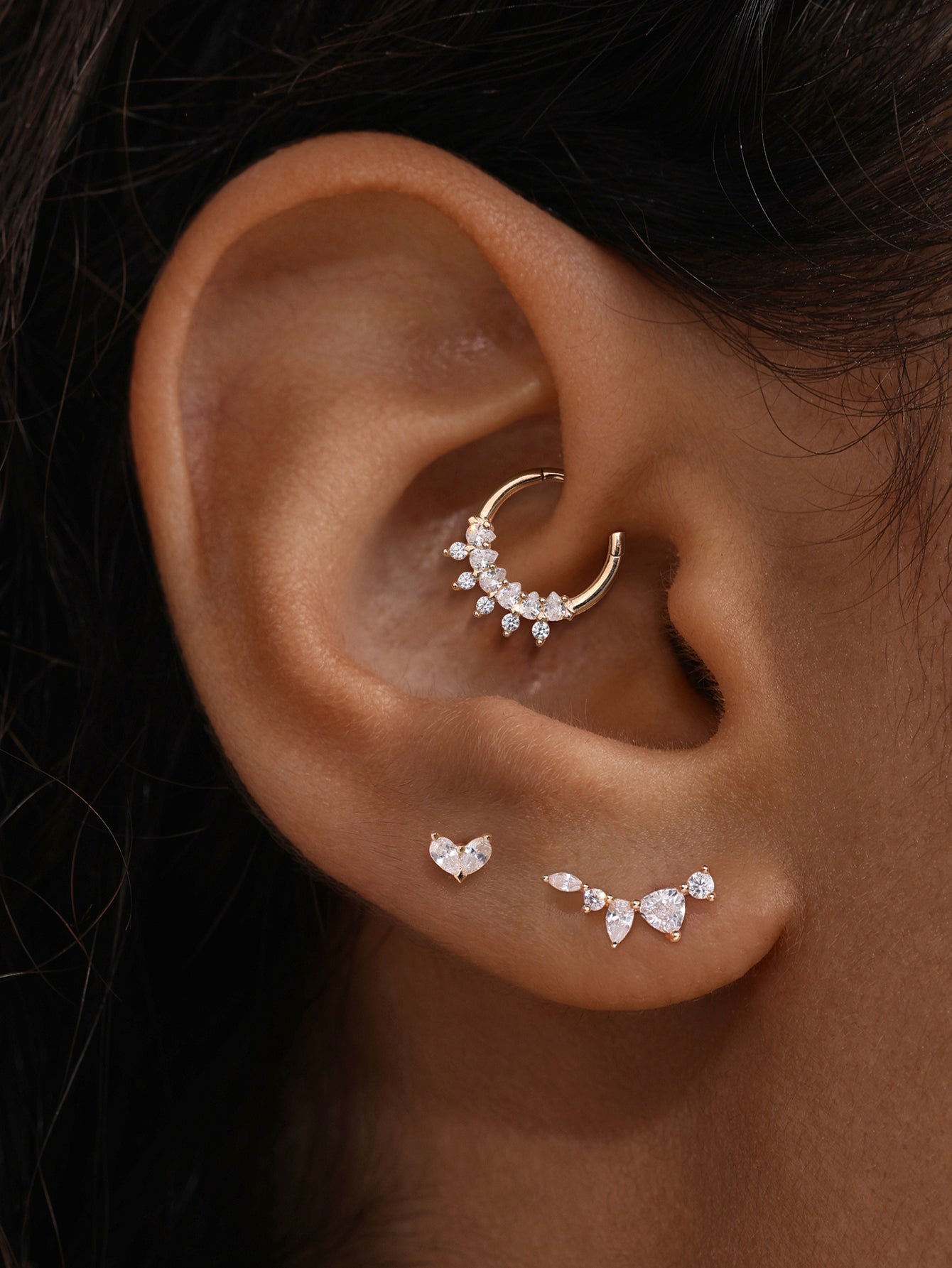 KOSINER 14K ソリッド ゴールド イヤー ピアス ジュエリー |バタフライ