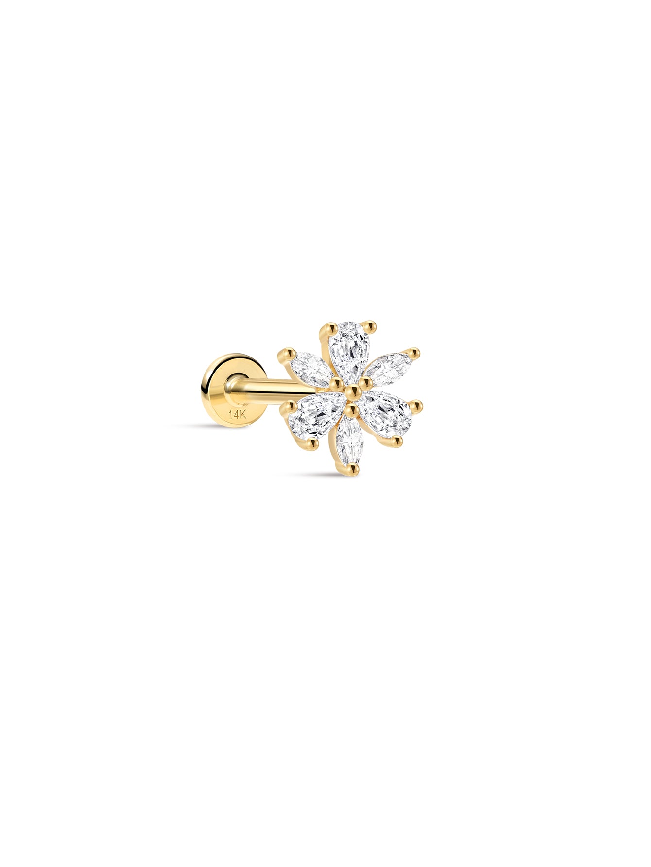 The Marquise Petal Flatback in 14K Solid Gold