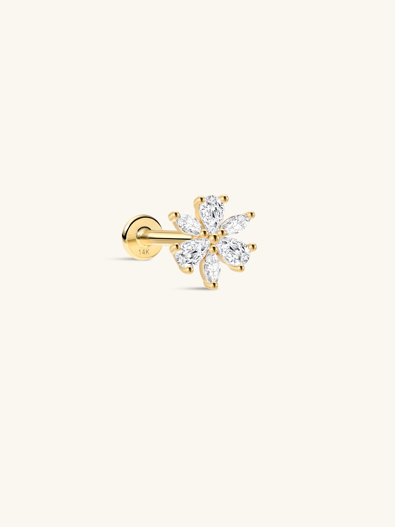 The Marquise Petal Flatback in 14K Solid Gold