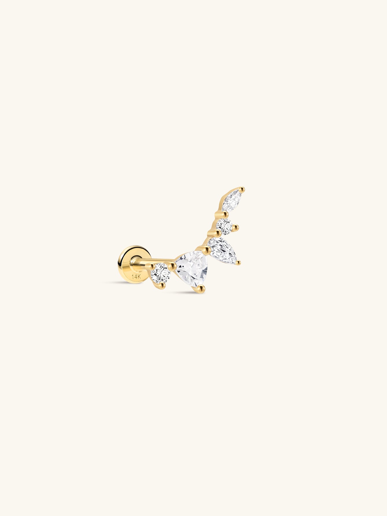 KOSINER 14K ソリッド ゴールド イヤー ピアス ジュエリー |バタフライ