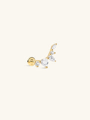 مجوهرات kosiner The Marquise Arc Cluster Flatback من الذهب الصلب عيار 14 قيراط