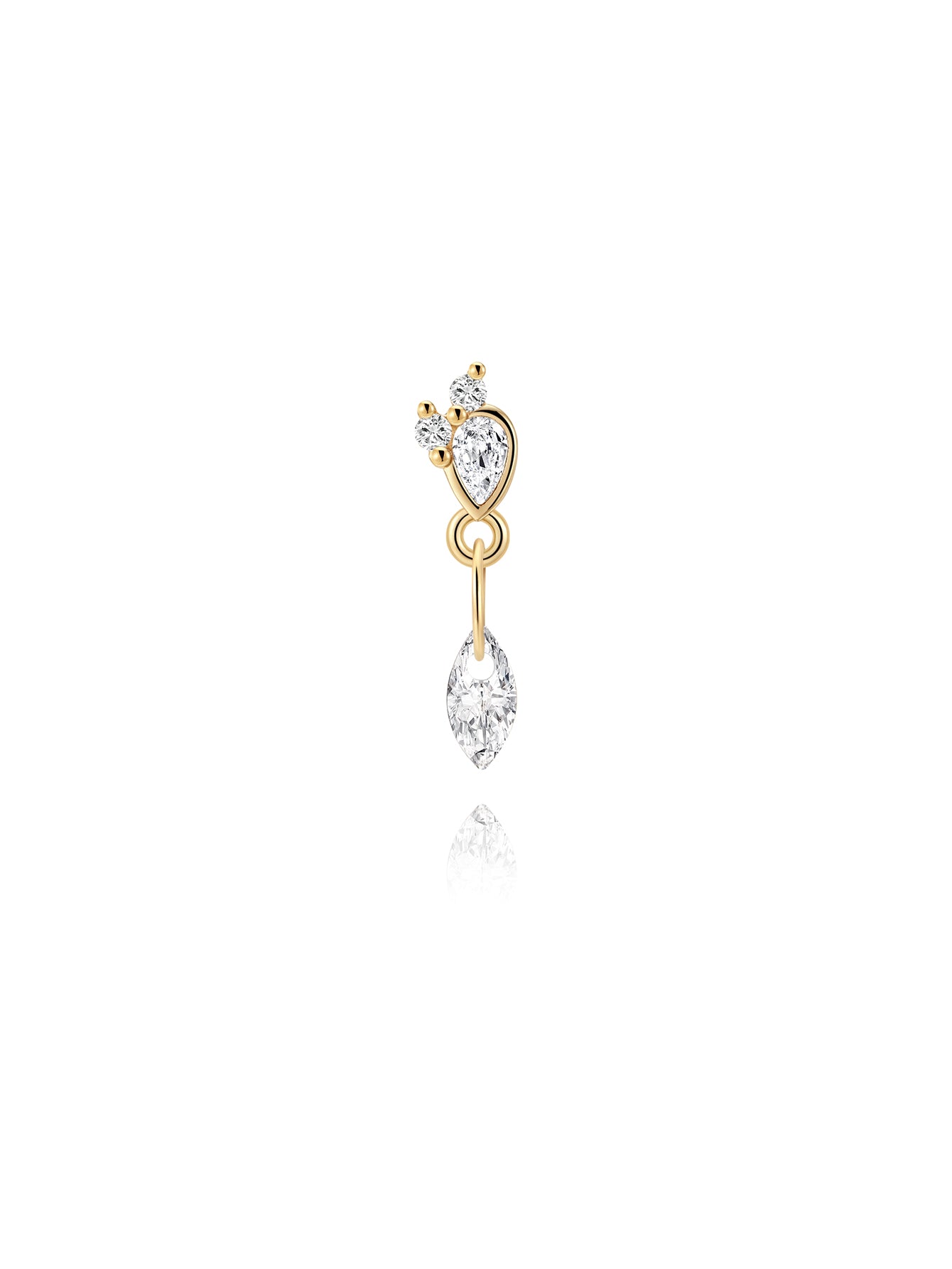 The Marquise Drop Dangle Flatback in 14K Solid Gold