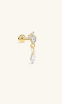 kosiner jewelry The Marquise Drop Dangle Flatback in 14K Solid Gold