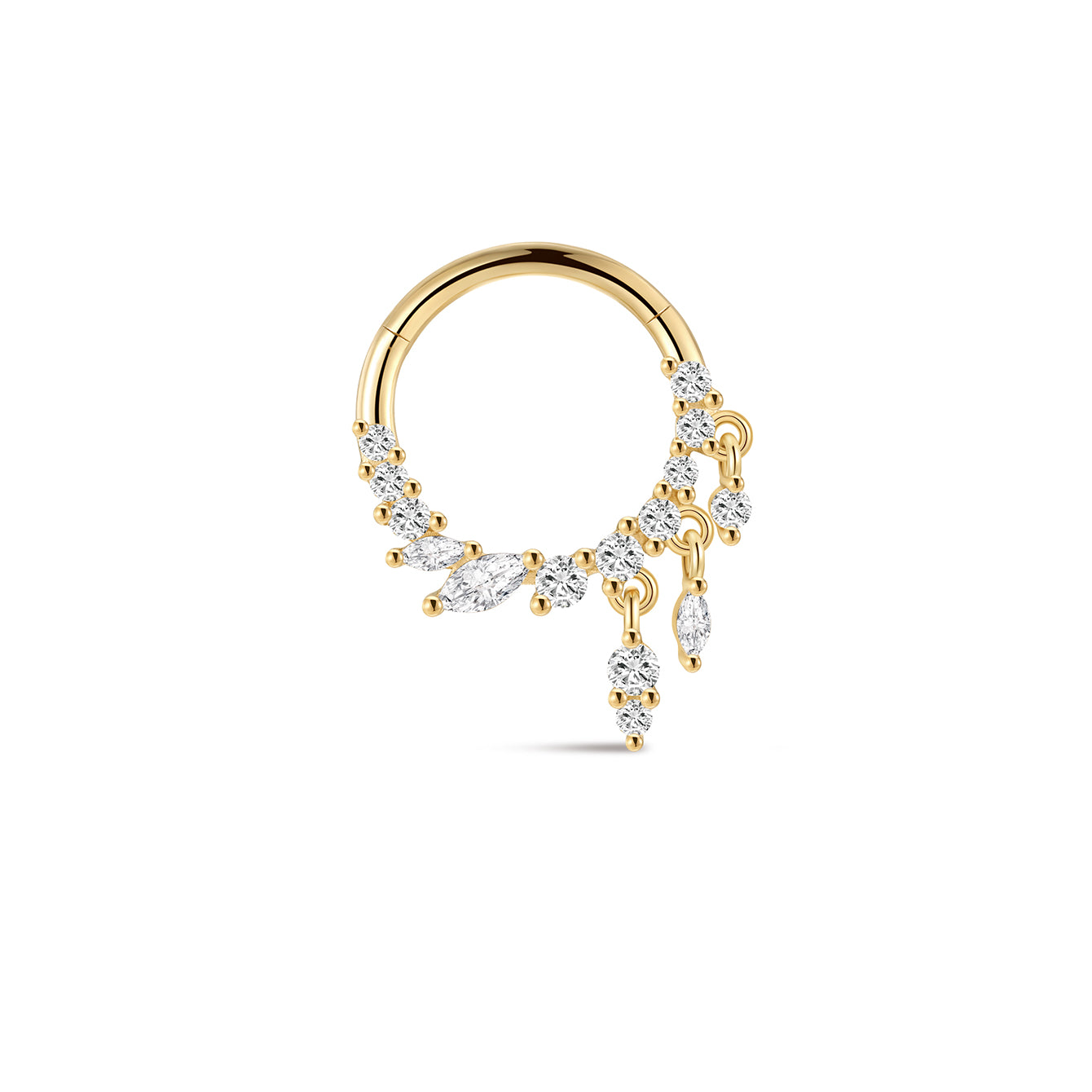 The Marquise Cascade Clicker in 14K Solid Gold