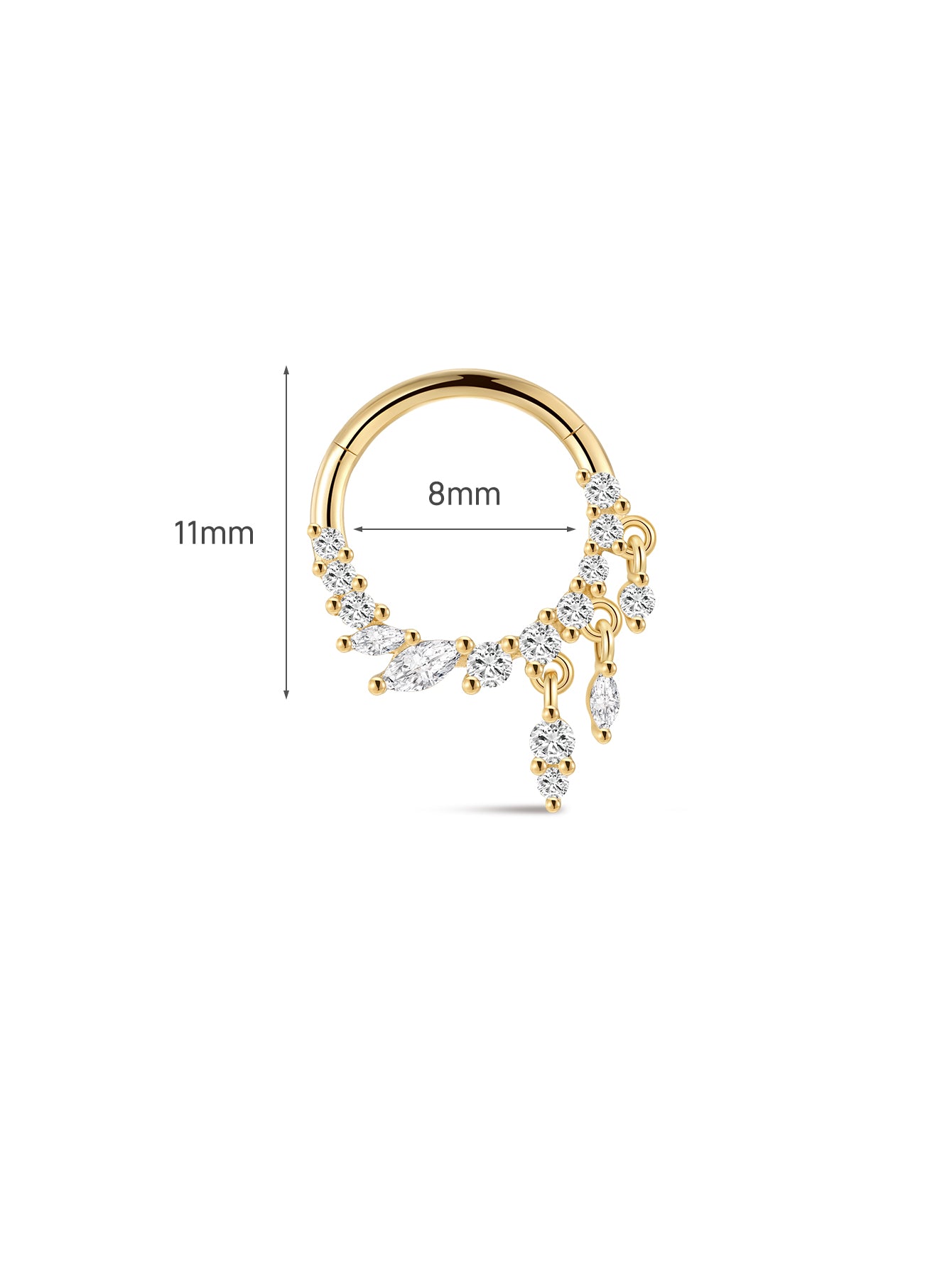 The Marquise Cascade Clicker in 14K Solid Gold