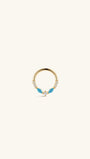 Color Essentials Turquoise CZ Clicker Ring in 14K Solid Gold
