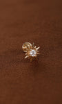 Kosiner Jewelry KOSINER Étoile 14K Solid Gold Delicate Sun Flat Back Stud