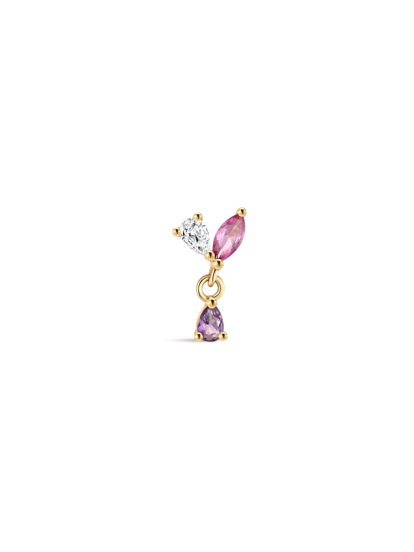Gem Garden Marquise Dangle Flatback in 14K Solid Gold