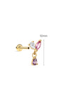 Joias kosiner Gem Garden Marquise Dangle Flatback em ouro maciço 14K