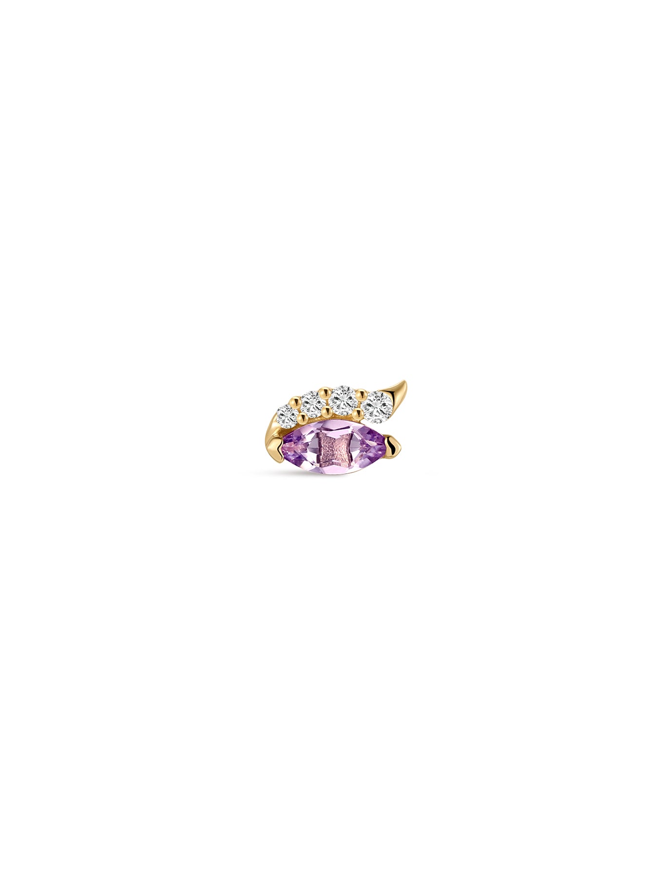Gem Garden Marquise Amethyst Flatback in 14K Solid Gold