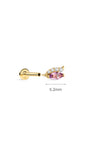 Kosiner Schmuck Gem Garden Marquise Amethyst Flatback in 14K Massivgold