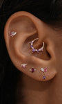 Kosiner Schmuck Gem Garden Marquise Amethyst Flatback in 14K Massivgold