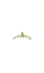 Joias kosiner Gem Garden Peridot Arc Flatback em ouro maciço 14K