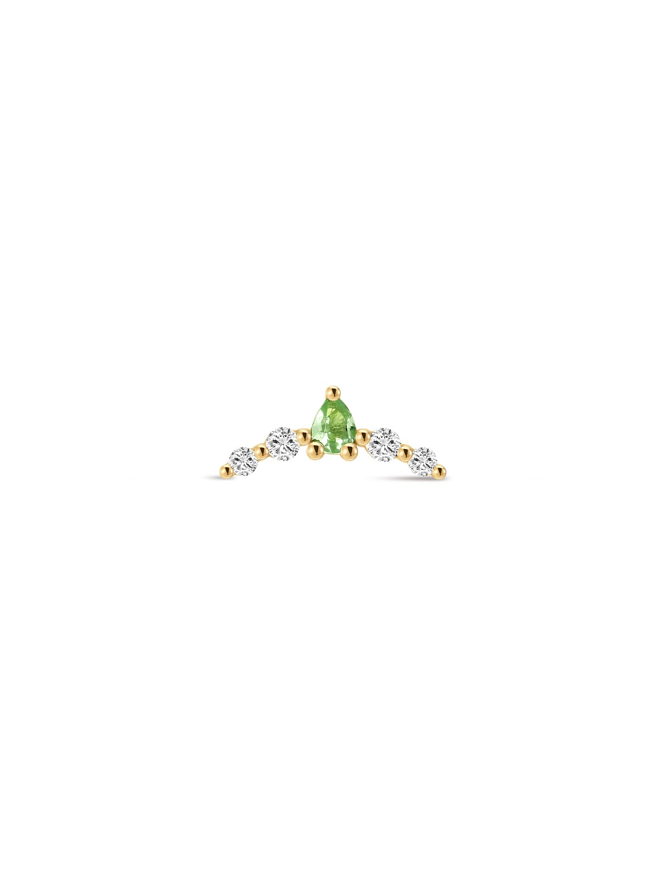 Gem Garden Peridot Arc Flatback in 14K Solid Gold