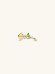 مجوهرات kosiner Gem Garden Peridot Arc Flatback من الذهب الخالص عيار 14 قيراط