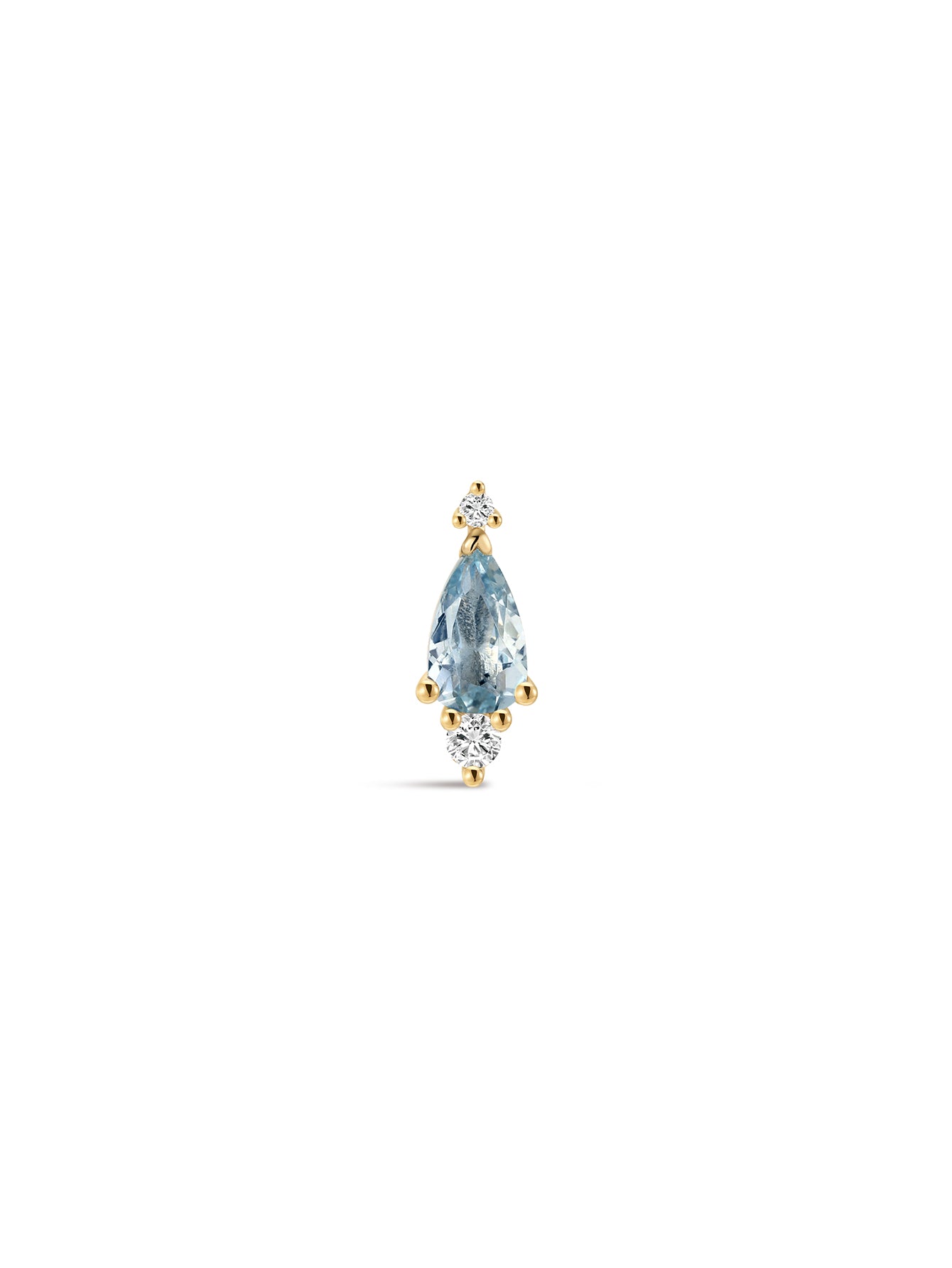 Gem Garden Blue Topaz Trio Flatback in 14K Solid Gold