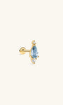 kosiner jewelry Gem Garden Blue Topaz Trio Flatback in 14K Solid Gold