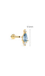 kosiner jewelry Gem Garden Blue Topaz Trio Flatback in 14K Solid Gold