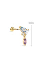Joias kosiner Gem Garden Blue Topaz Dangle Flatback em ouro maciço 14K