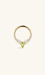Joias kosiner Gem Garden Peridot Crown Clicker em ouro maciço 14K