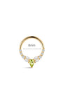 Joias kosiner Gem Garden Peridot Crown Clicker em ouro maciço 14K