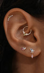 Joias kosiner Gem Garden Peridot Crown Clicker em ouro maciço 14K