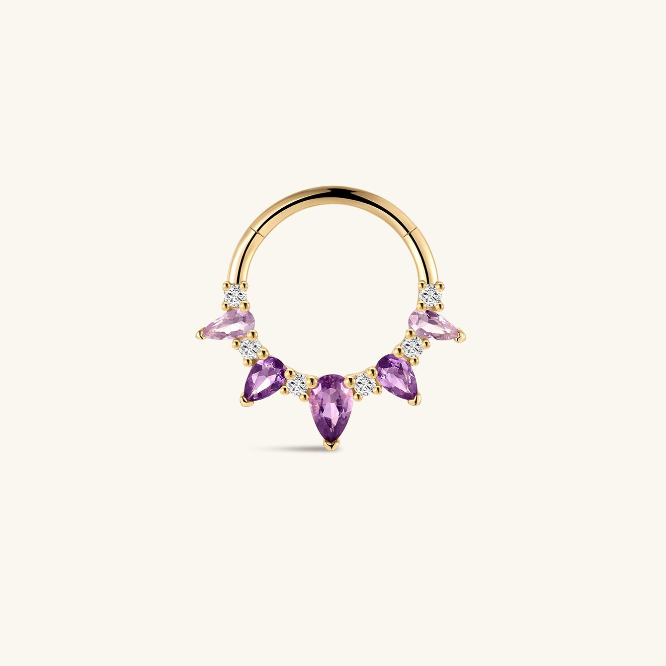 Gem Garden Amethyst Crown Clicker in 14K Solid Gold