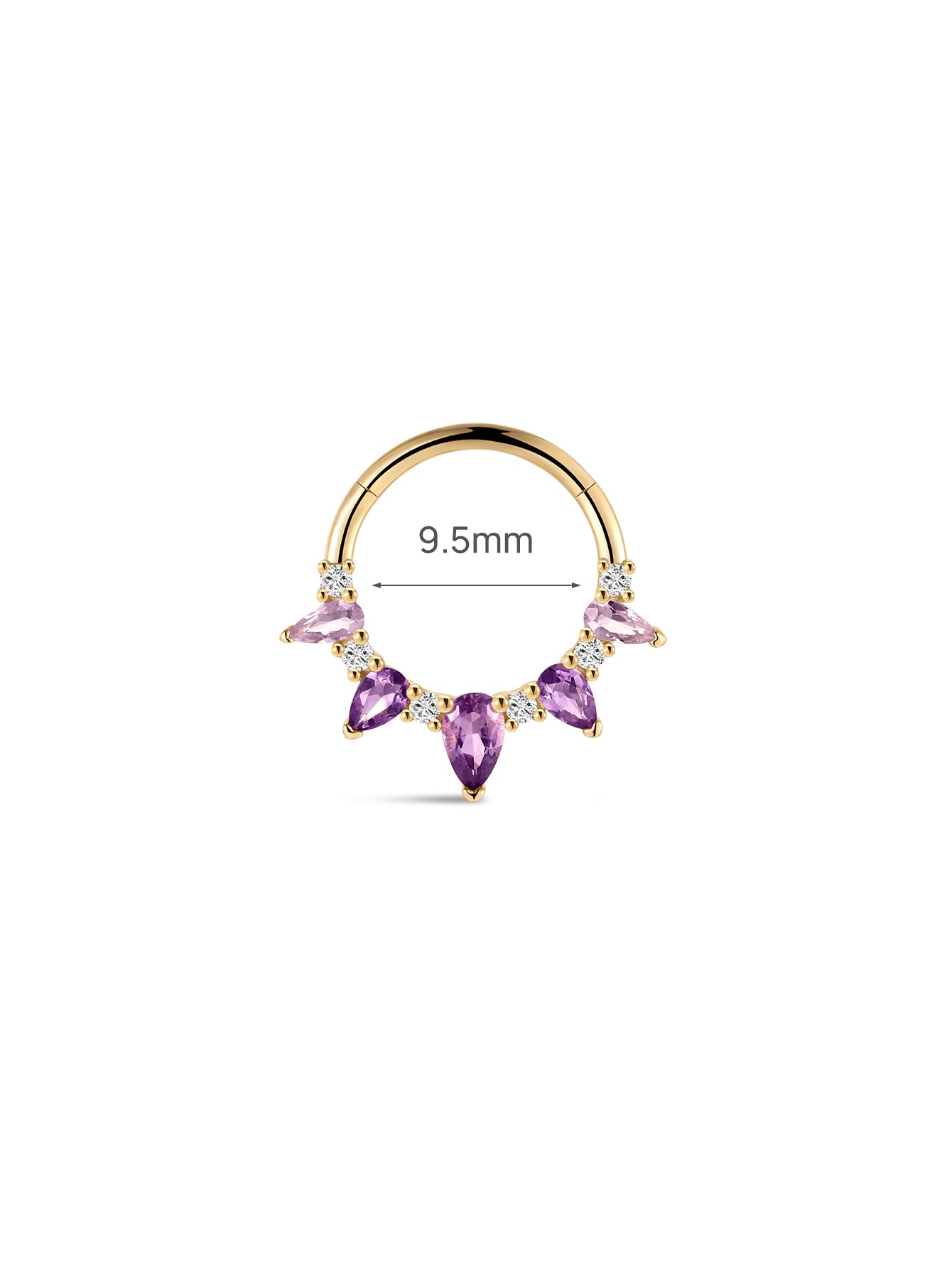 Gem Garden Amethyst Crown Clicker in 14K Solid Gold